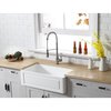 Gourmetier Solid Surface Stone Apron Front Farmhouse Sgl Bowl Kitchen Sink, White GKFA301810LD